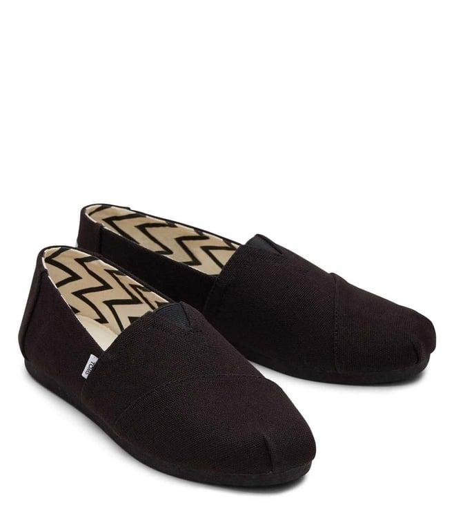toms women's alpargata black slip on sneakers