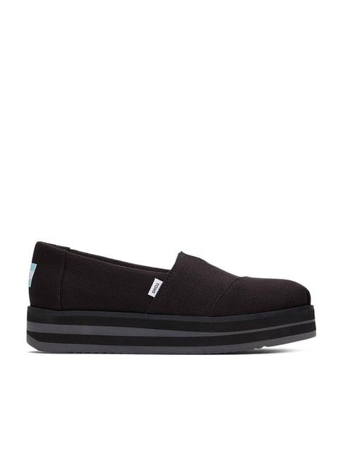 toms women's black loafers
