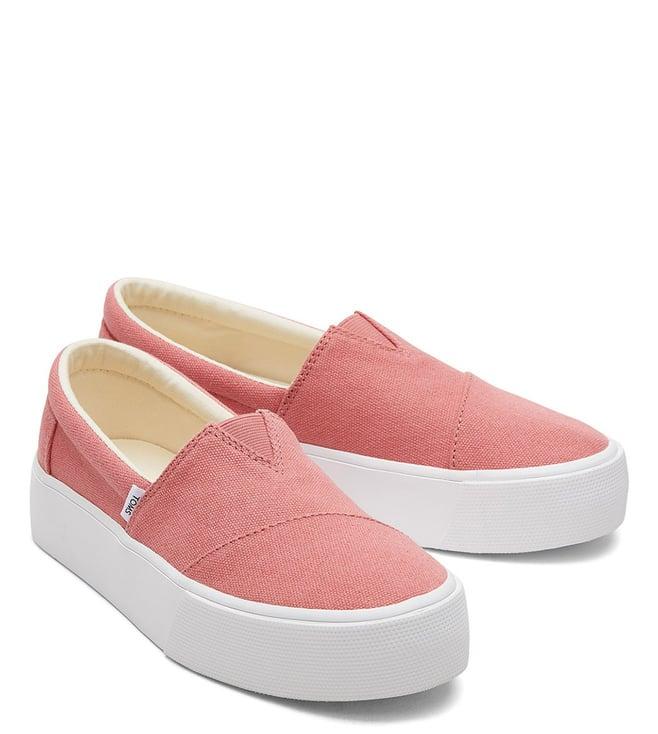 toms women's fenix pink slip on sneakers