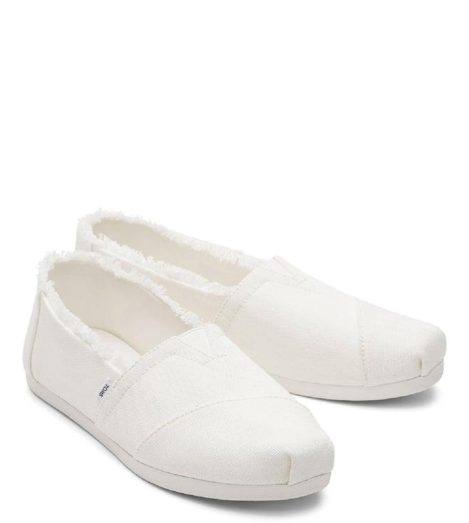 toms women's lightweight white slip on sneakers