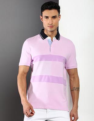 tonal colour block polo shirt
