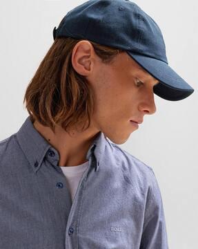 tonal logo patch cotton twill cap