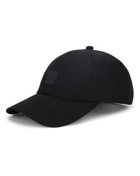 tonal logo patch cotton-twill cap