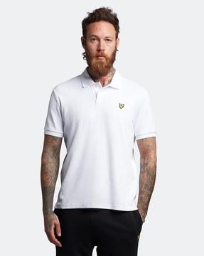 tonal polo t-shirt with logo applique