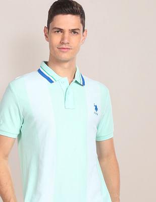 tonal stripe pique polo shirt