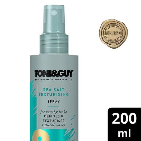 toni&guy sea salt texturizing spray, for beach locks & natural waves|200ml