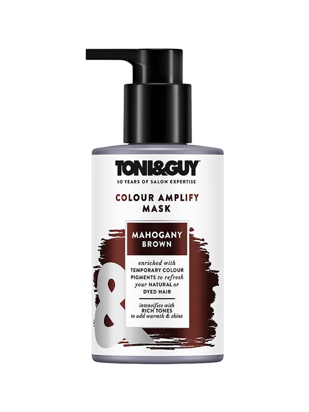 toni & guy colour amplify hair mask with argan oil 200ml - mahogany brown
