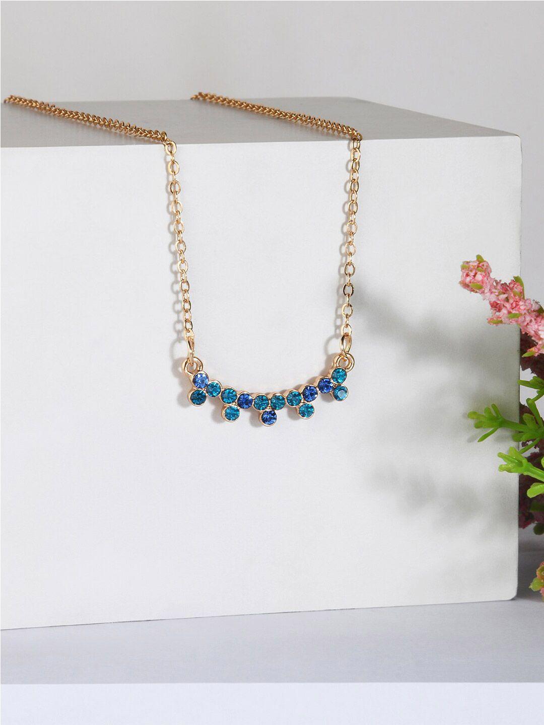 toniq gold-plated stone studded necklace