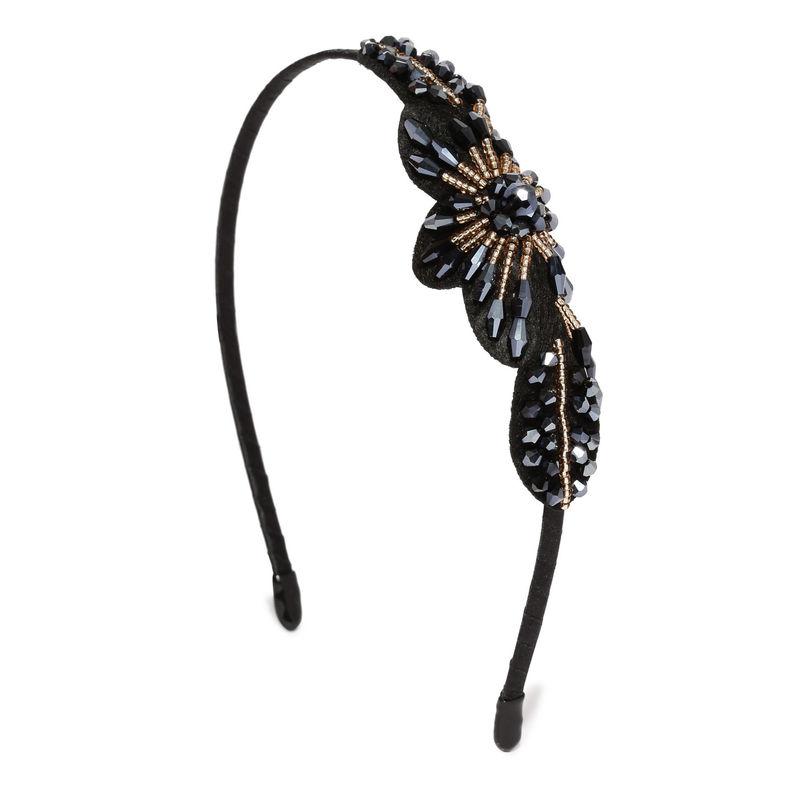 toniq black floral hair band