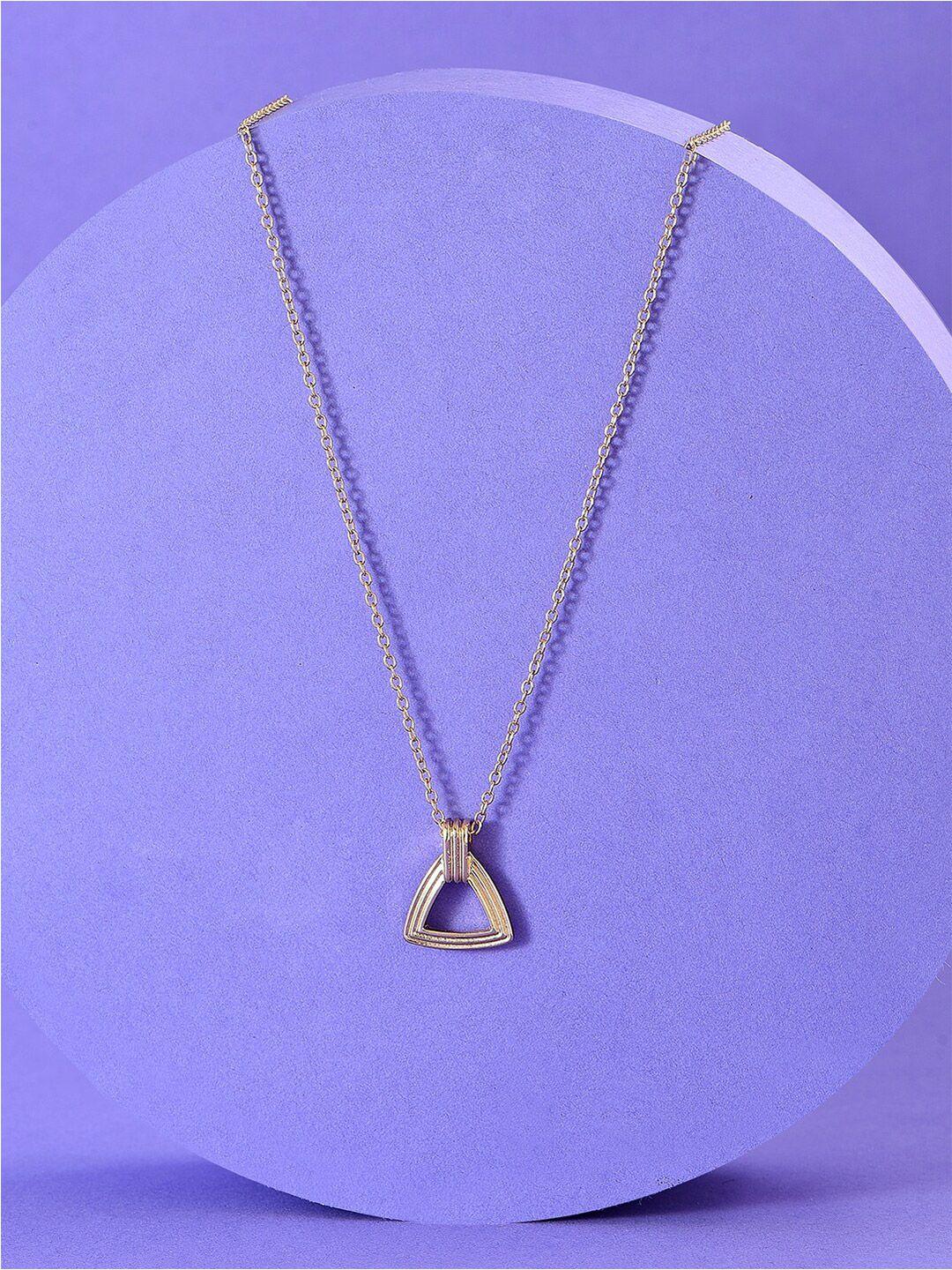toniq gold-plated triangle shape pendant necklace