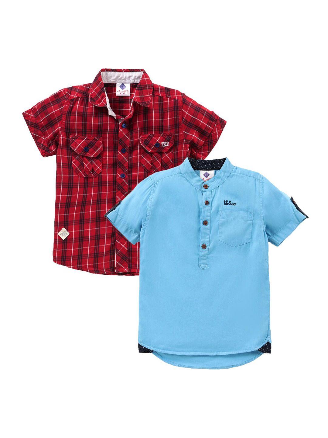 tonyboy boys pack of 2 classic casual cotton shirt