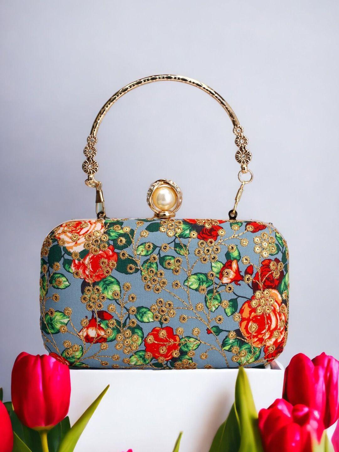 toobacraft embroidered box clutch