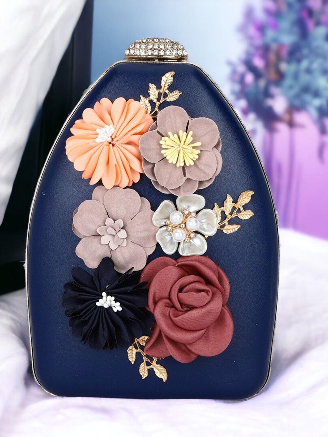 toobacraft floral embellished box clutch