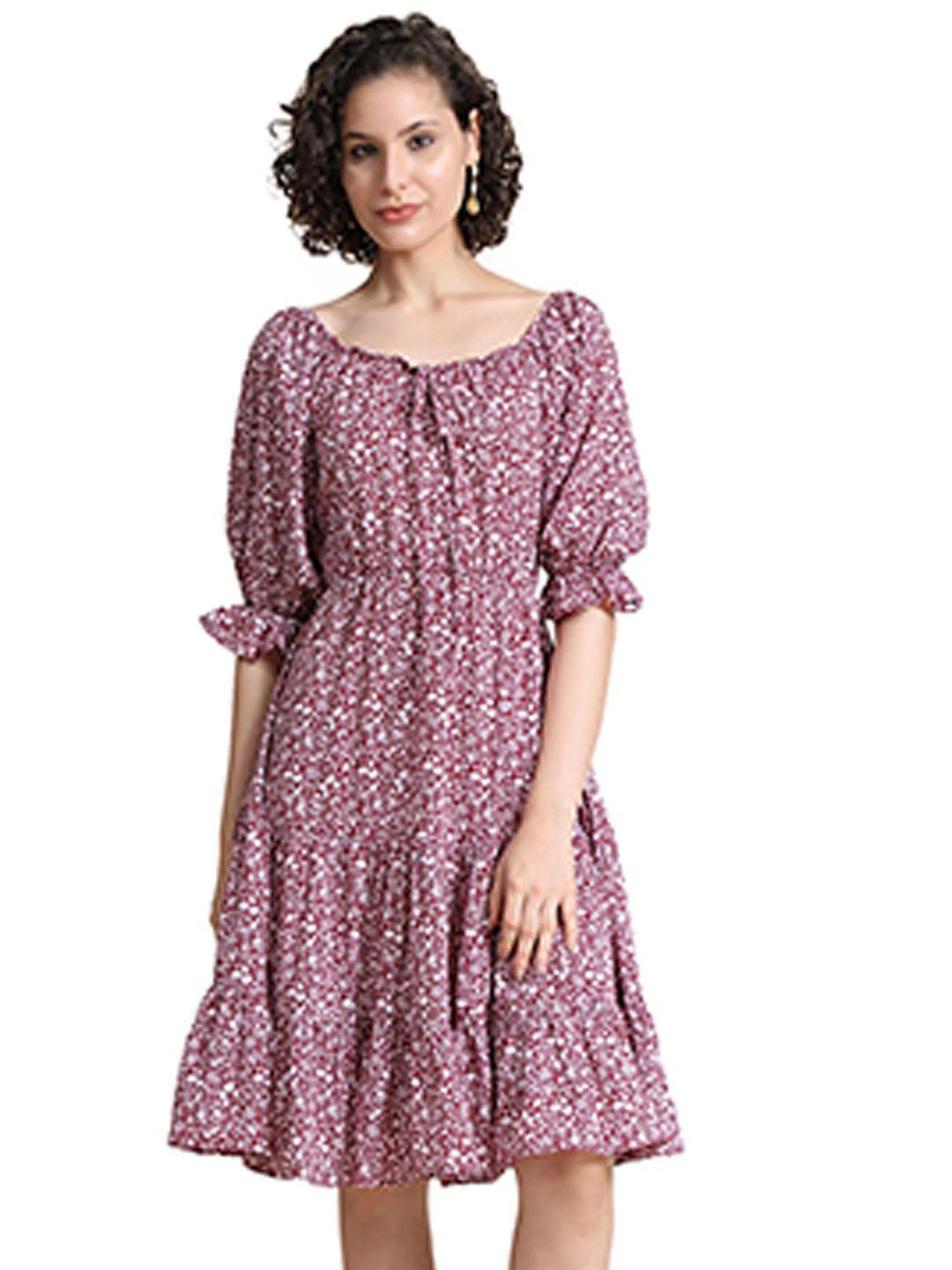 toochki floral print a-line dress