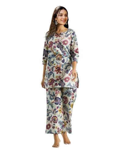 toochki women's multi color floral printed reyon stitched co-ord set | relaxed fit for women | two piece set top & plazo | 3/4 sleeve cord dress for women | fashionable