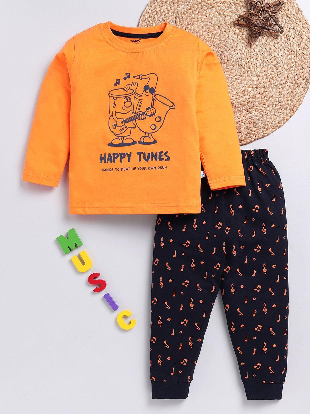 toonyport boys printed cotton t-shirt with trousers