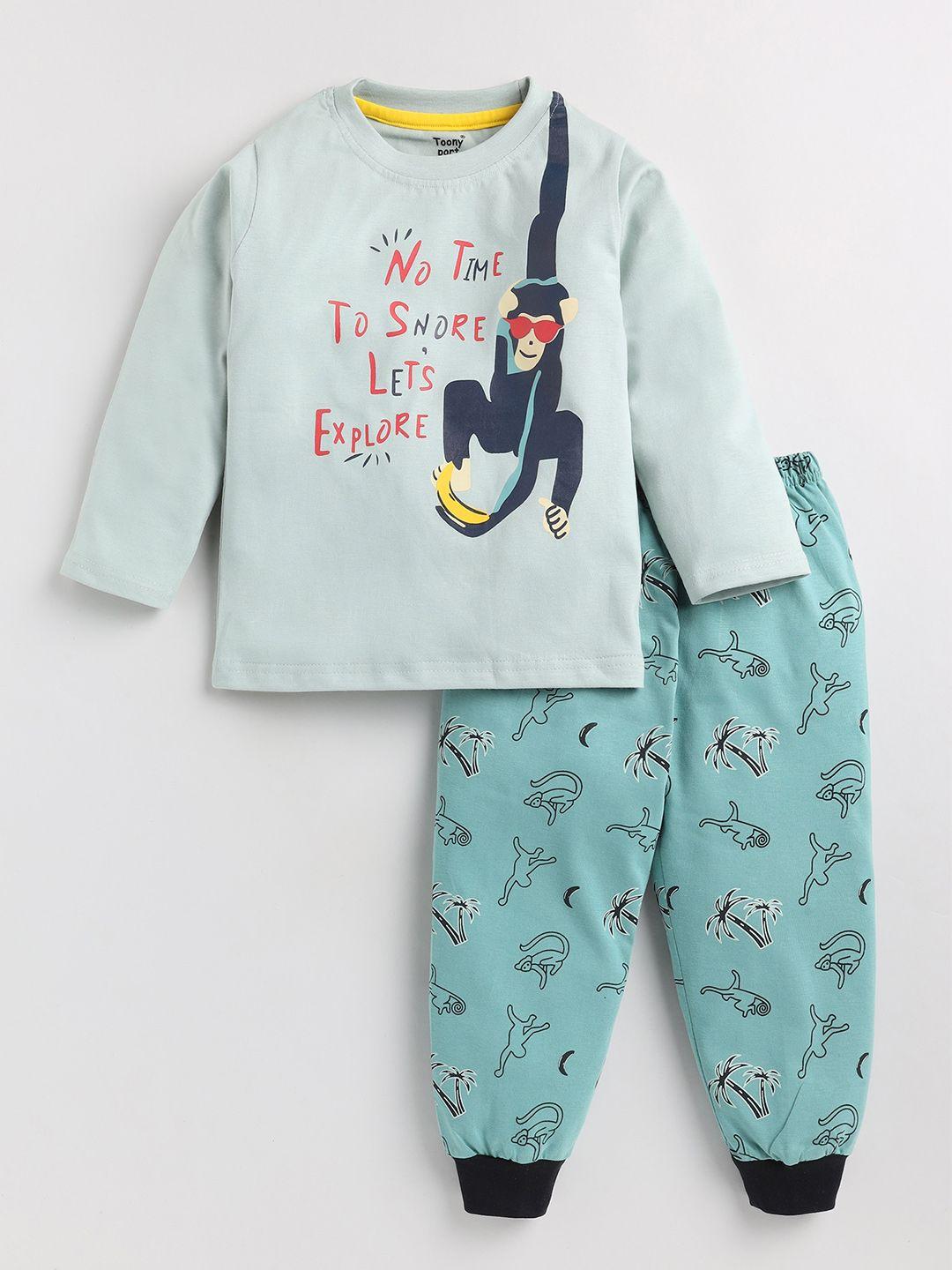 toonyport unisex kids printed top with pyjamas