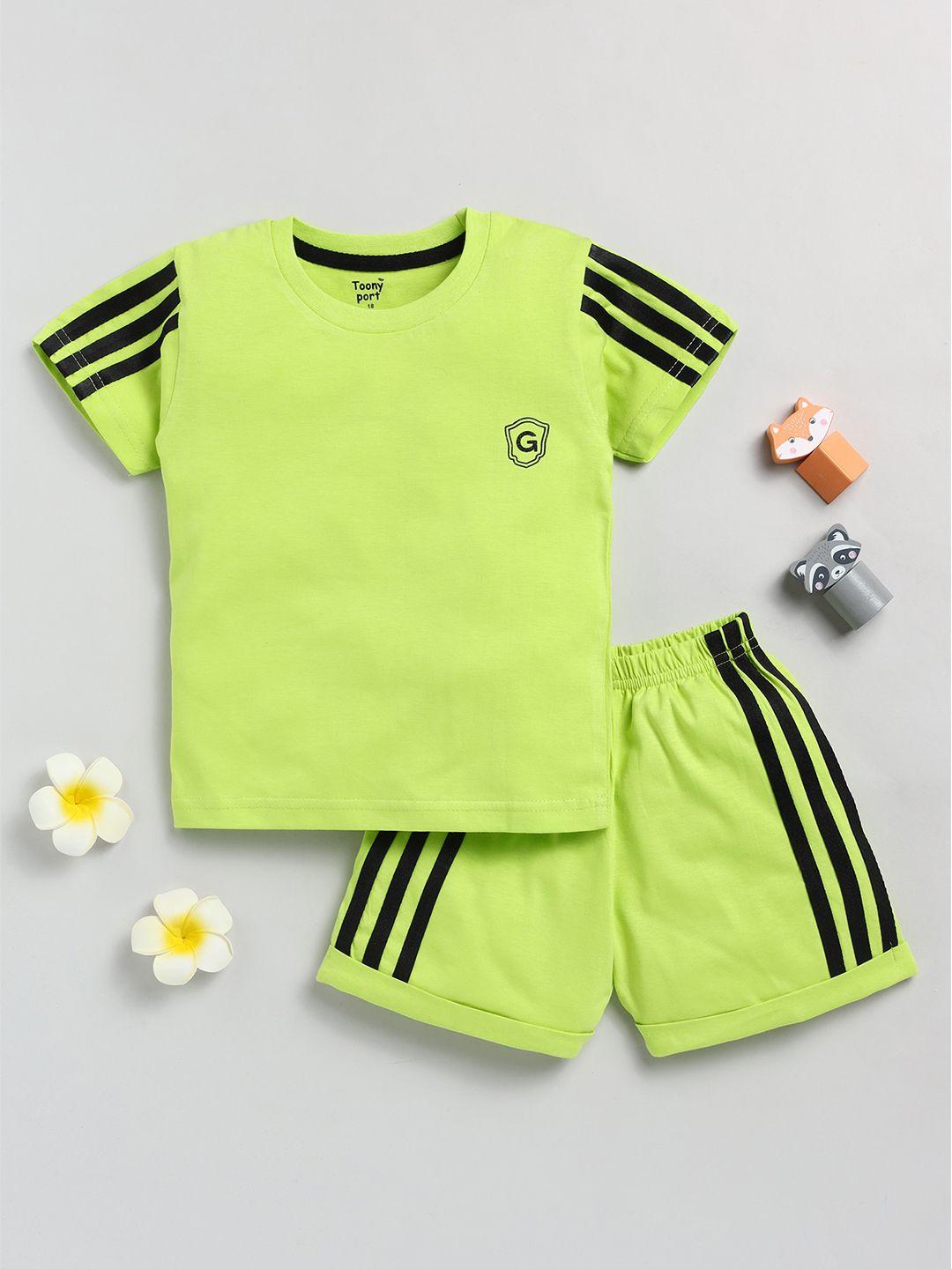 toonyport boys striped pure cotton t-shirt with shorts