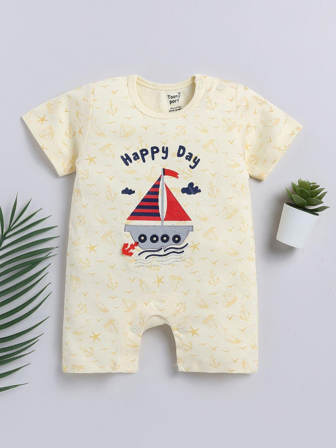 toonyport infant boys printed cotton rompers
