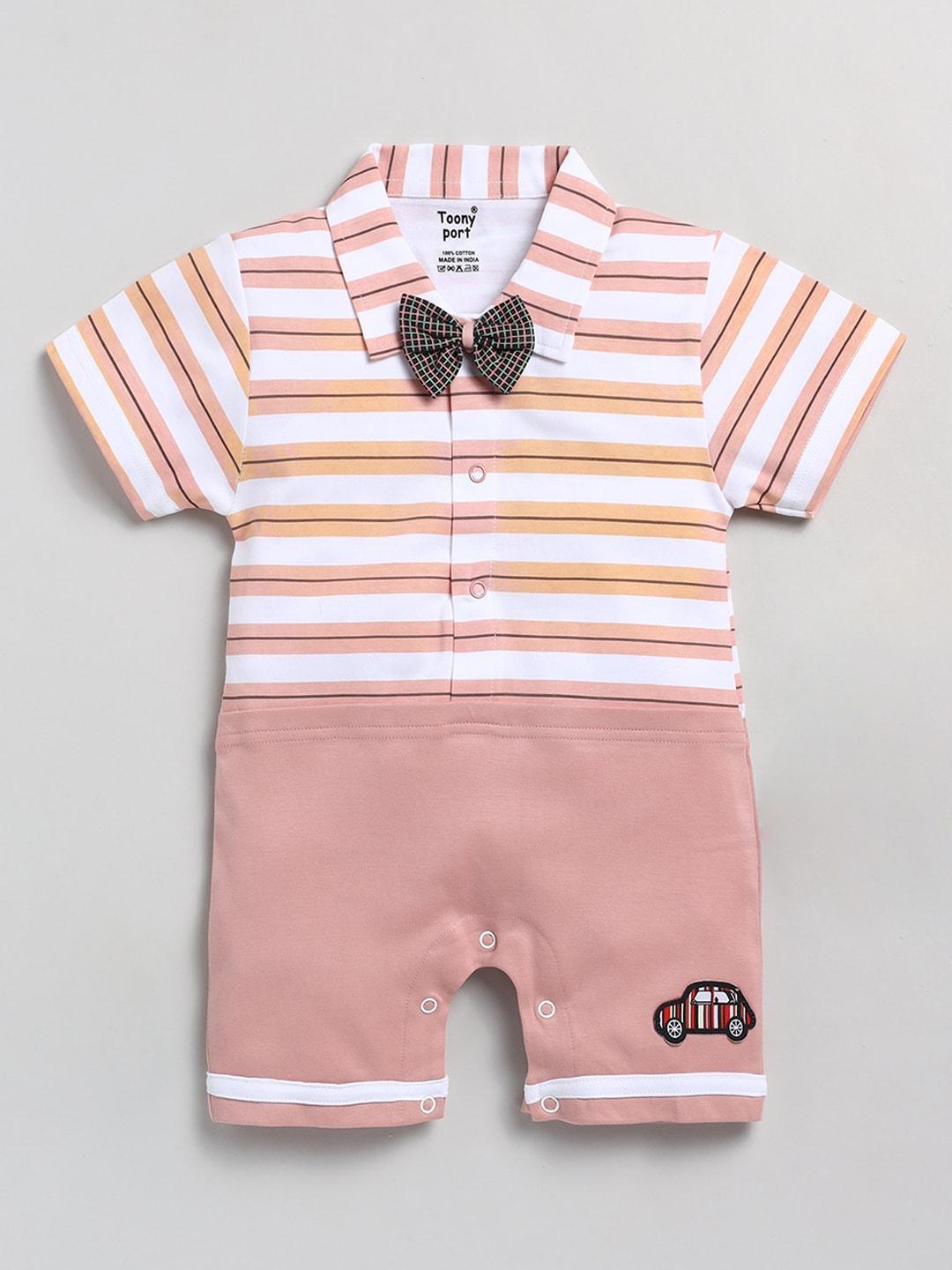 toonyport infant boys striped pure cotton rompers