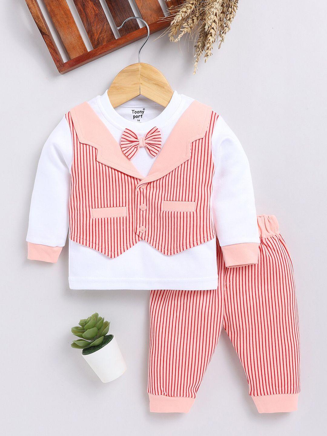 toonyport infant boys striped pure cotton shirt with trousers