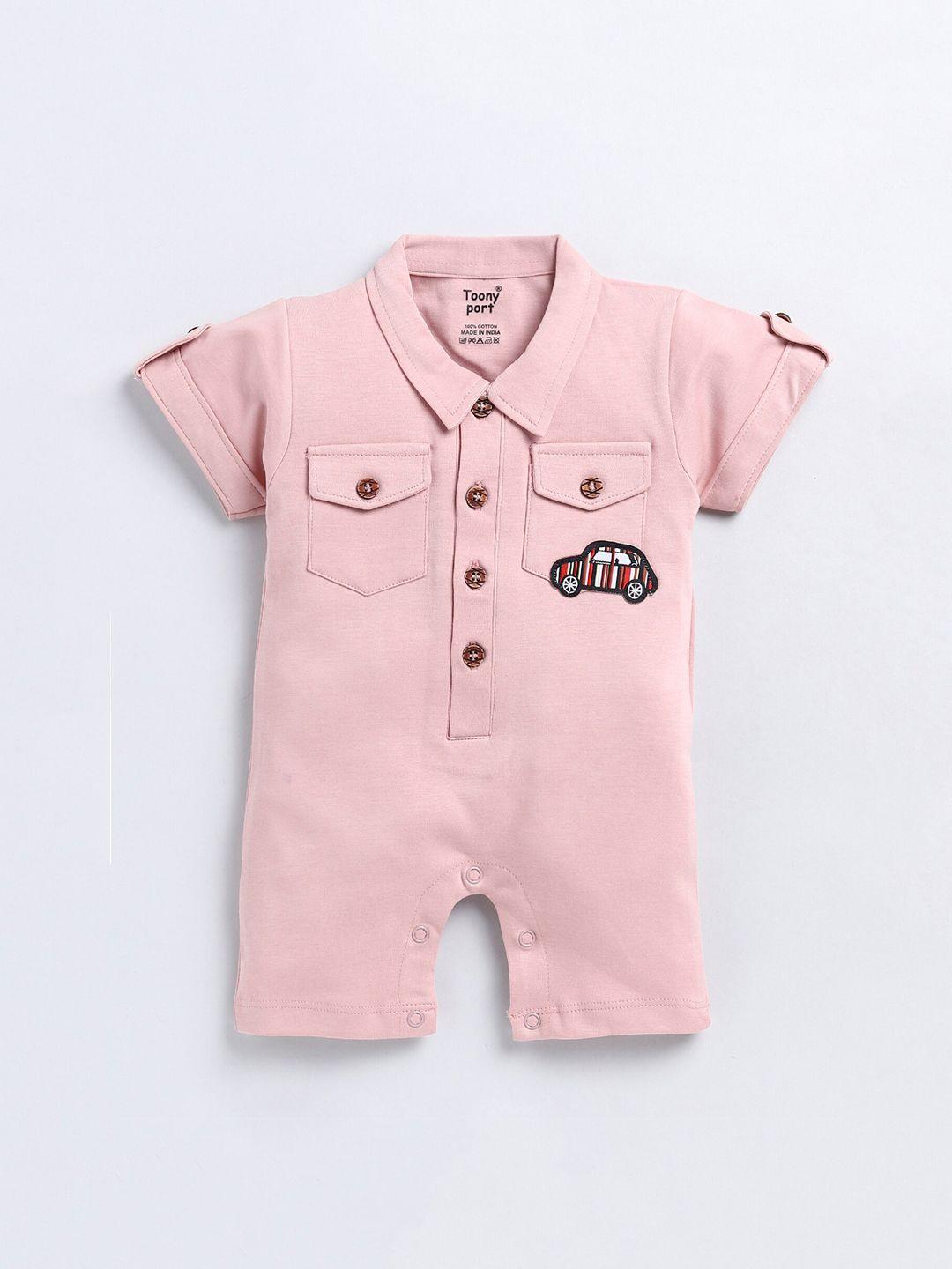 toonyport infants kids shirt collar cotton rompers