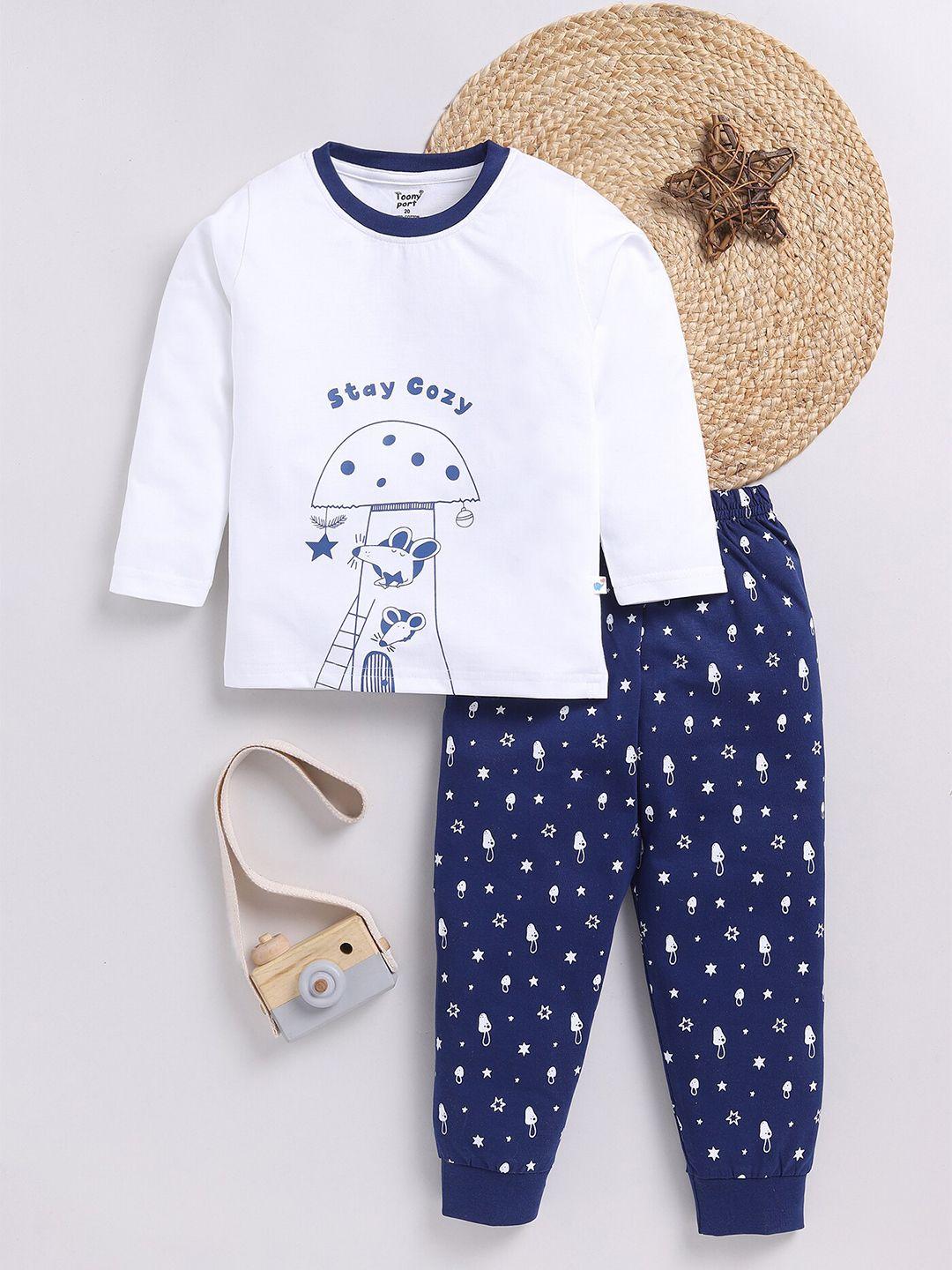 toonyport kids printed pure cotton t-shirt with trousers