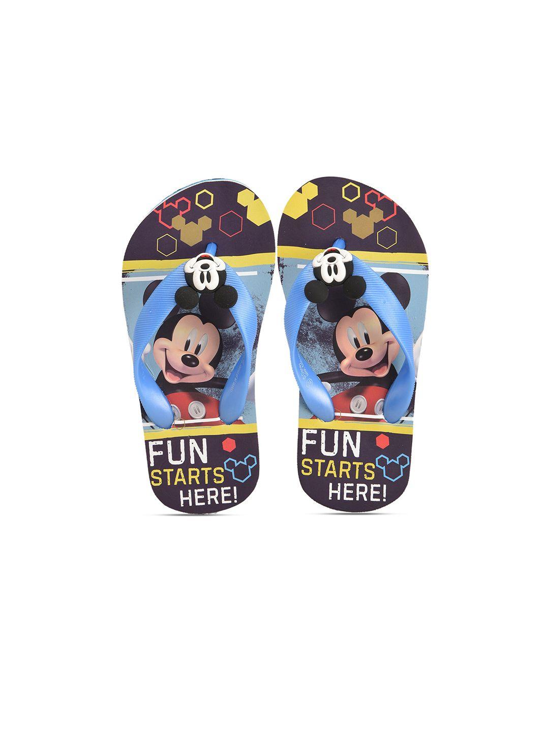 toothless boys blue & yellow printed rubber thong flip-flops
