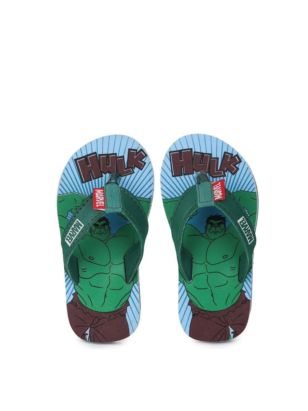 toothless boys green & blue printed rubber thong flip-flops