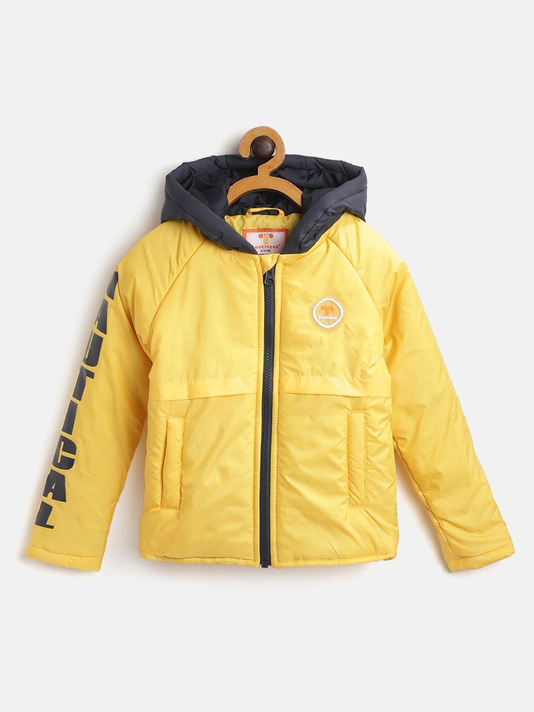 toothless boys yellow hooded padded jacket