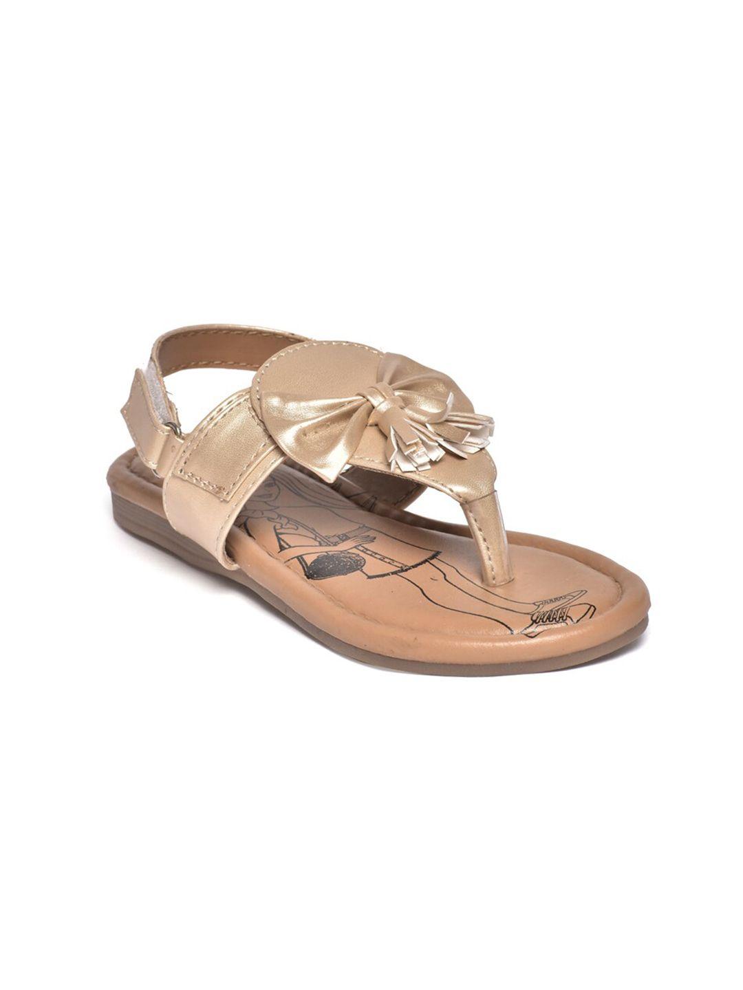 toothless girls gold-toned & black comfort sandals