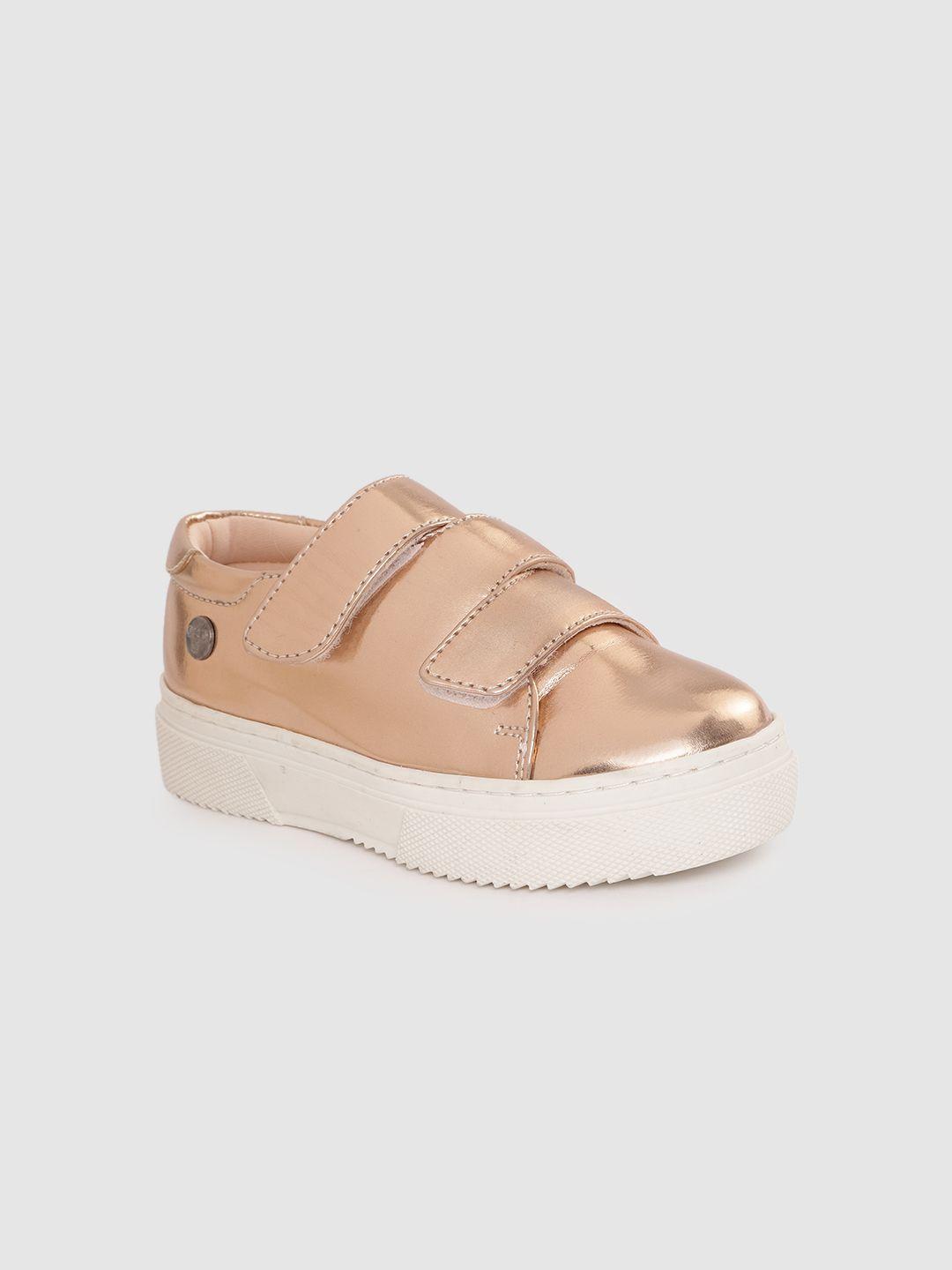toothless girls gold-toned sneakers