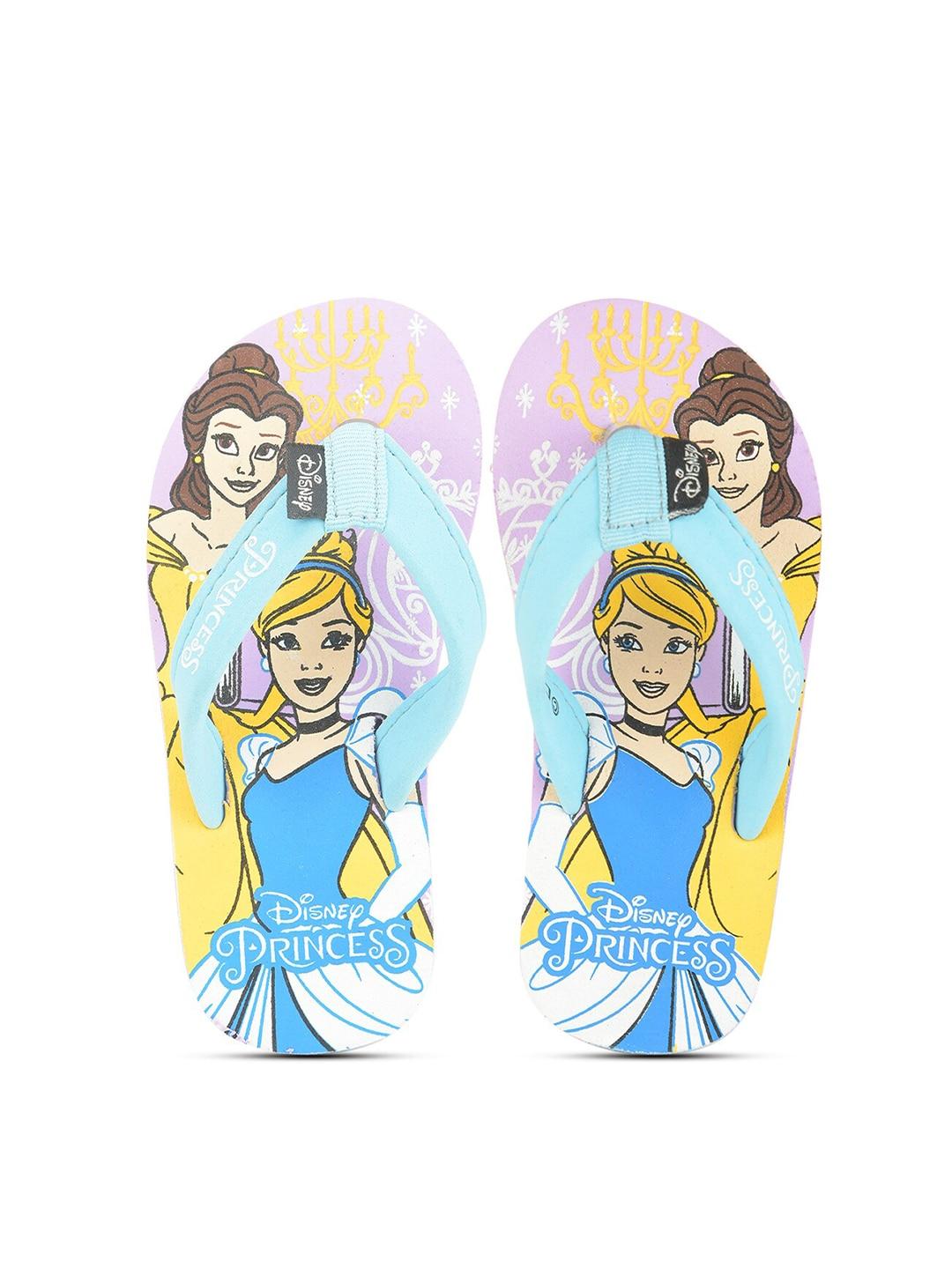 toothless girls purple & peach-coloured printed rubber thong flip-flops