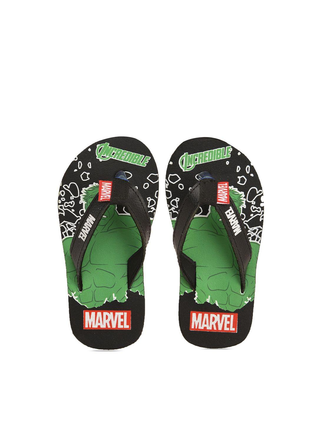 toothless boys black & green printed rubber thong flip-flops