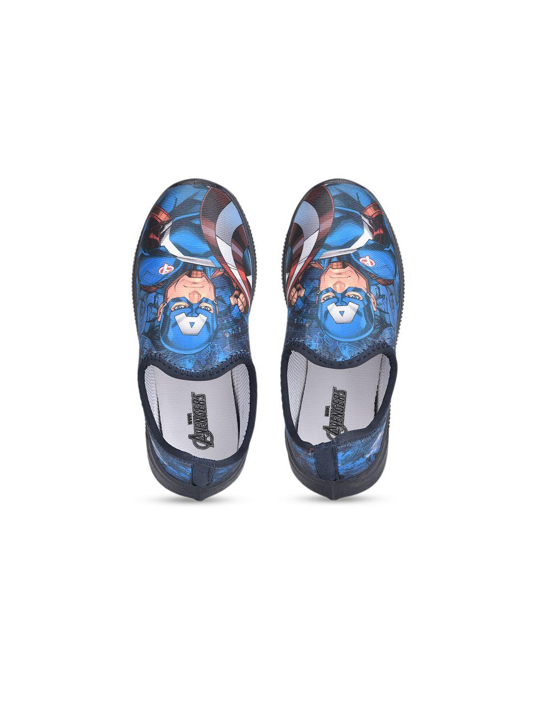 toothless boys blue avengers printed canvas slip-on sneakers