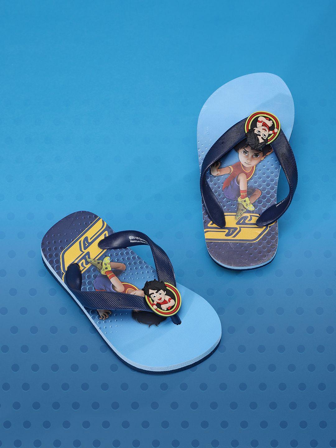 toothless boys blue shiva printed thong flip-flops