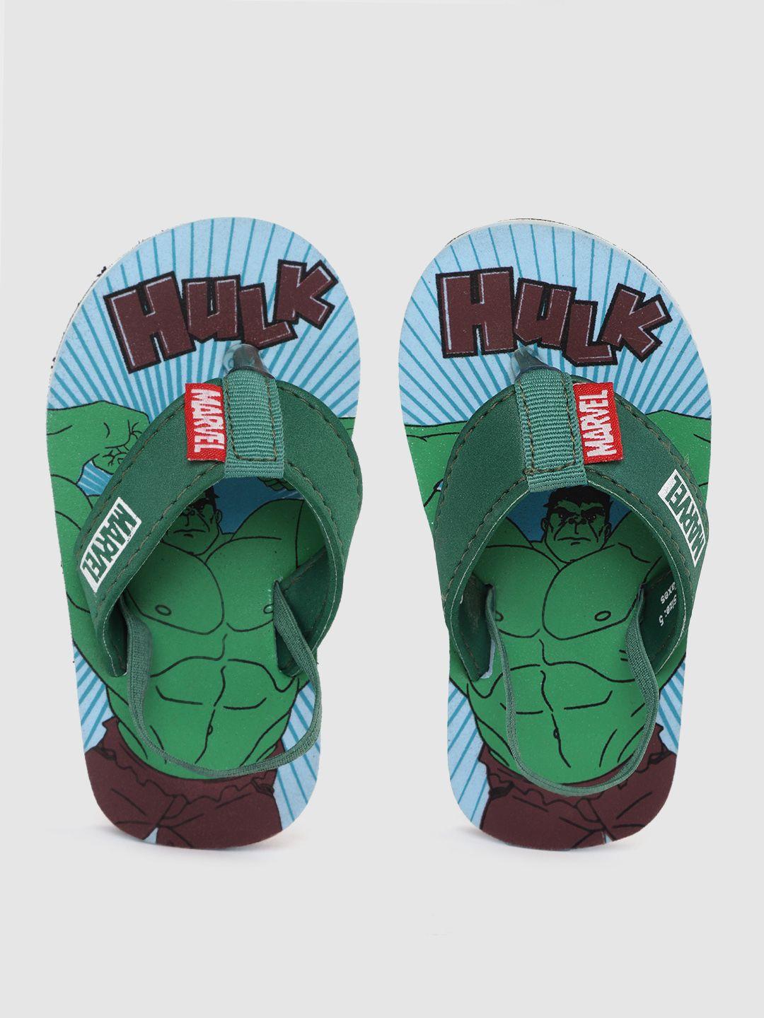 toothless boys green hulk marvel avengers printed rubber thong flip-flops