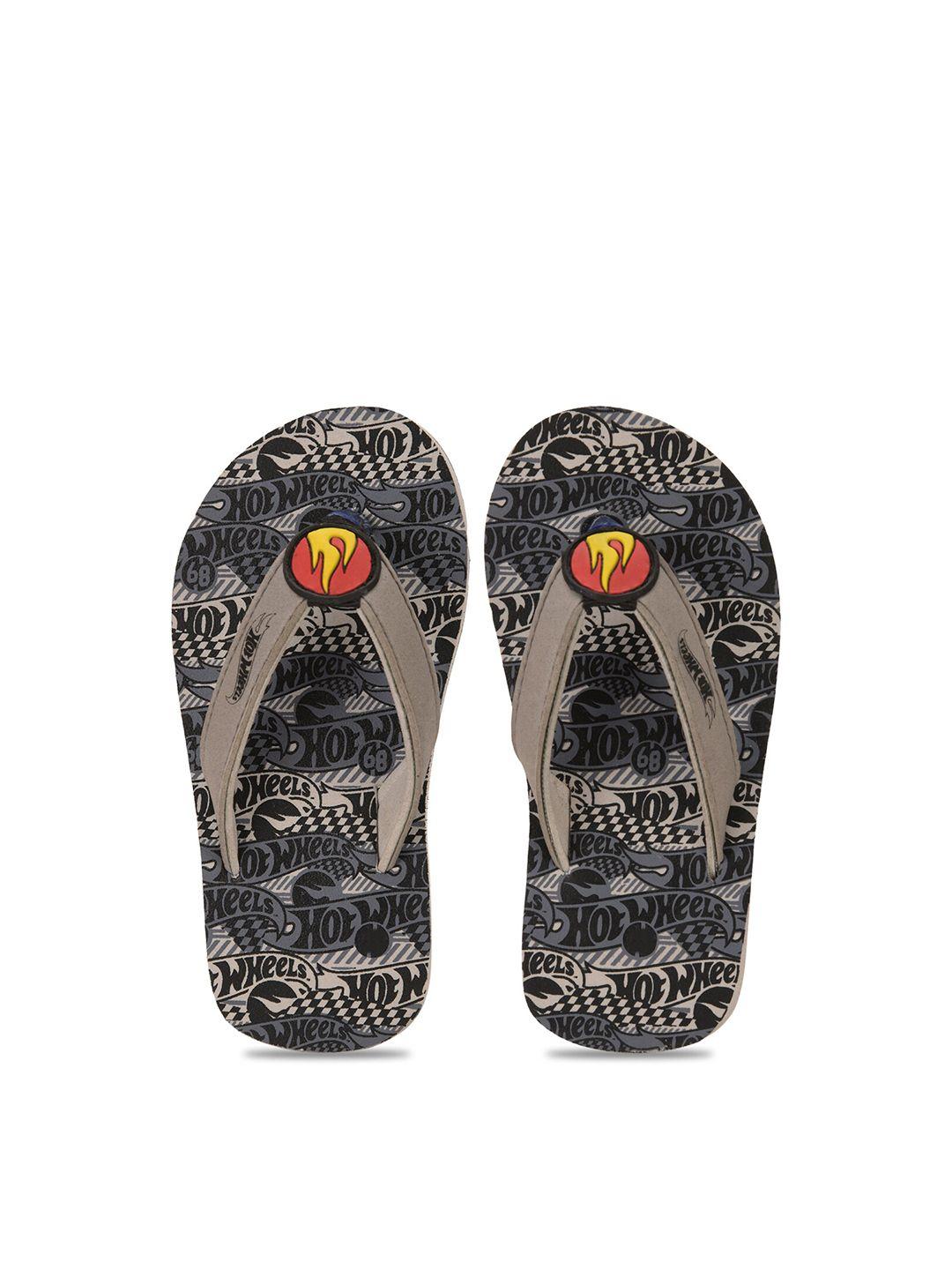 toothless boys grey & black printed rubber thong flip-flops