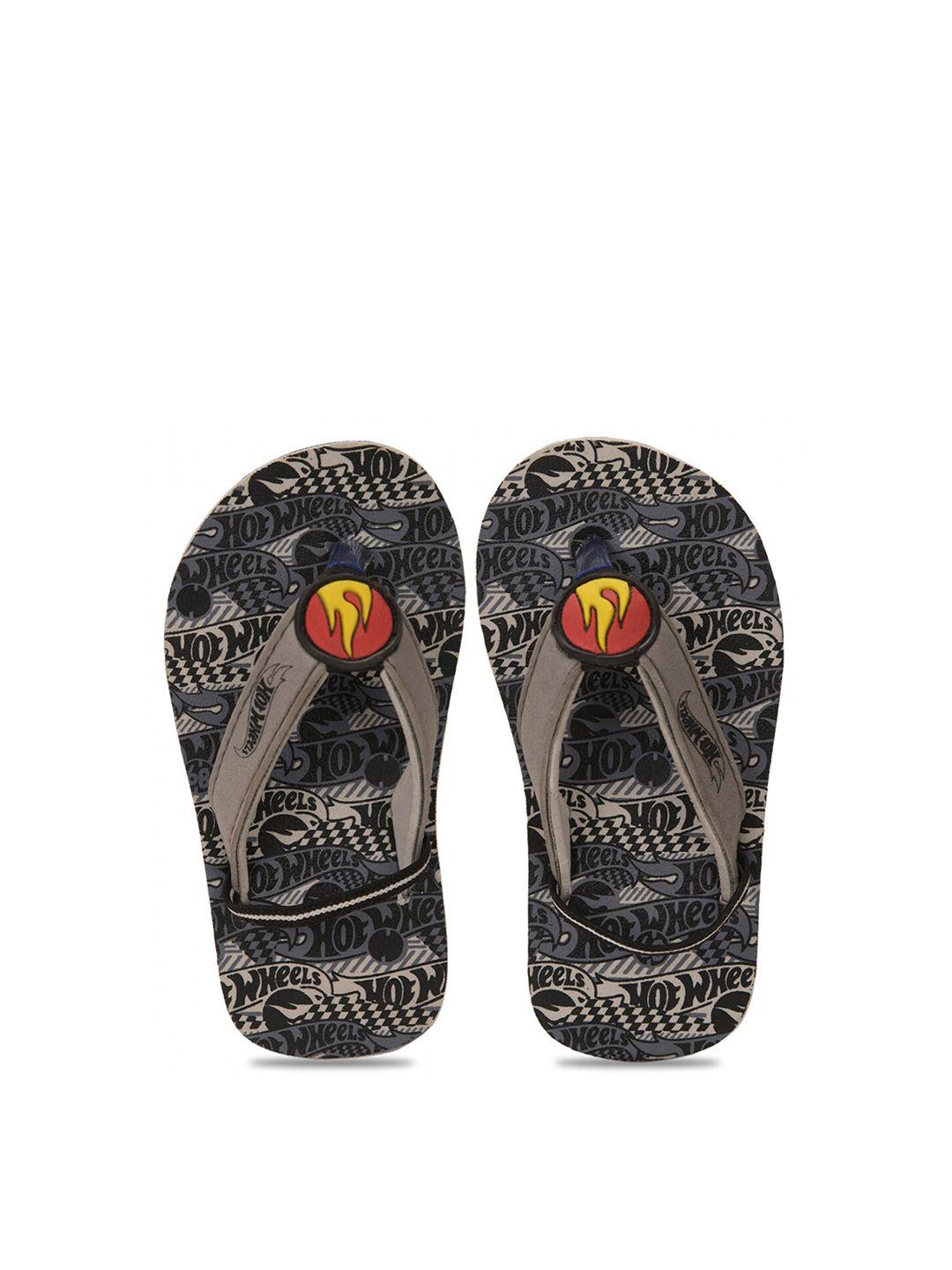 toothless boys grey & red printed rubber thong flip-flops