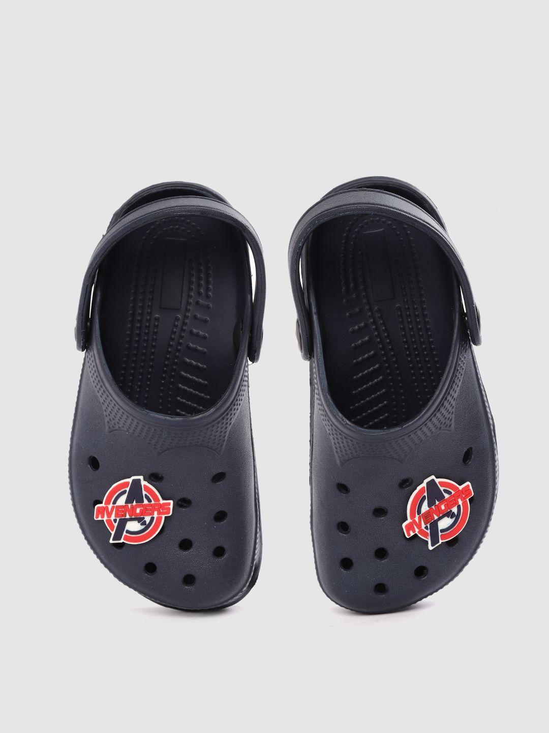 toothless boys navy blue avengers printed rubber clogs