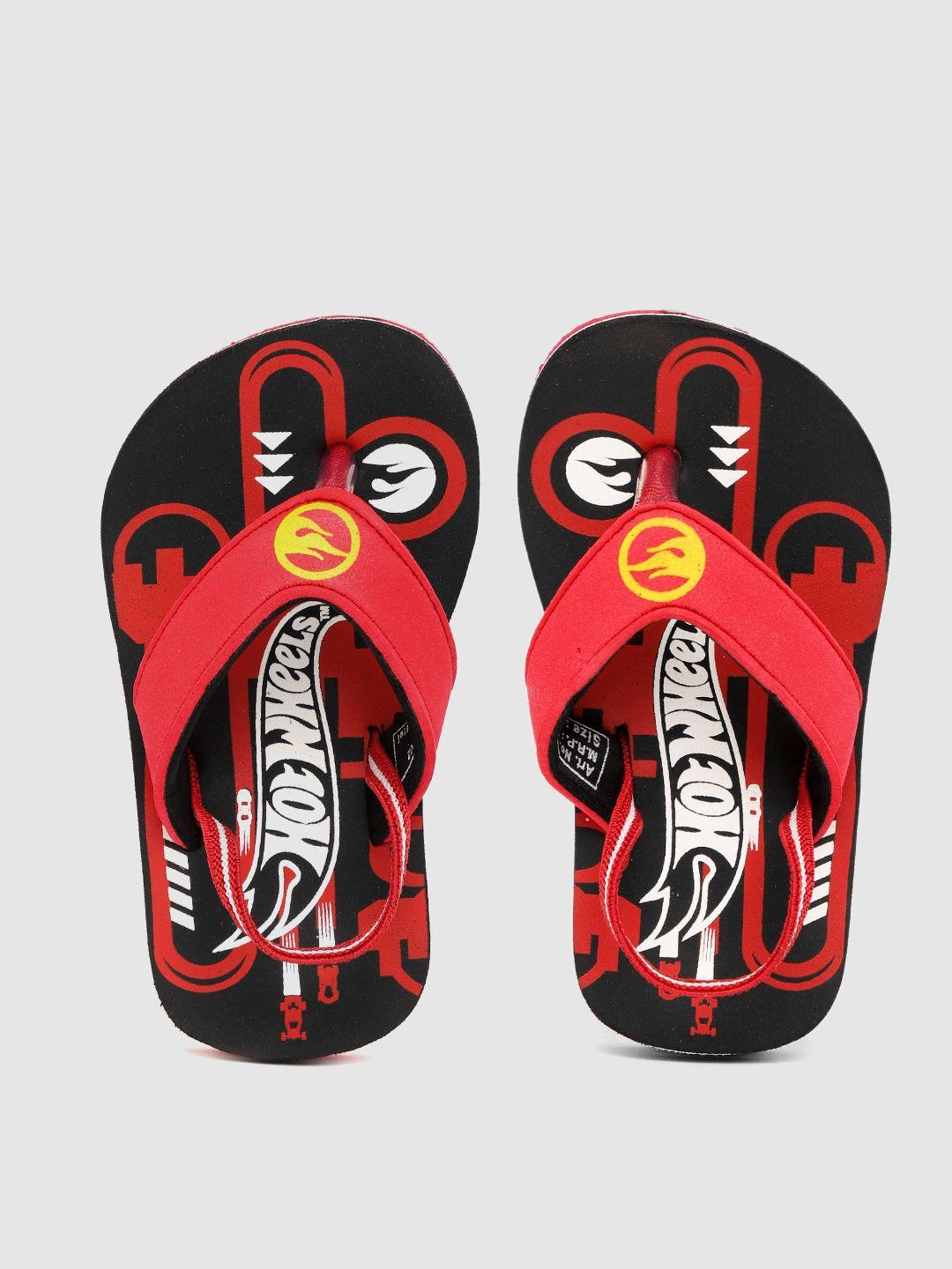 toothless boys red & black printed thong flip-flops
