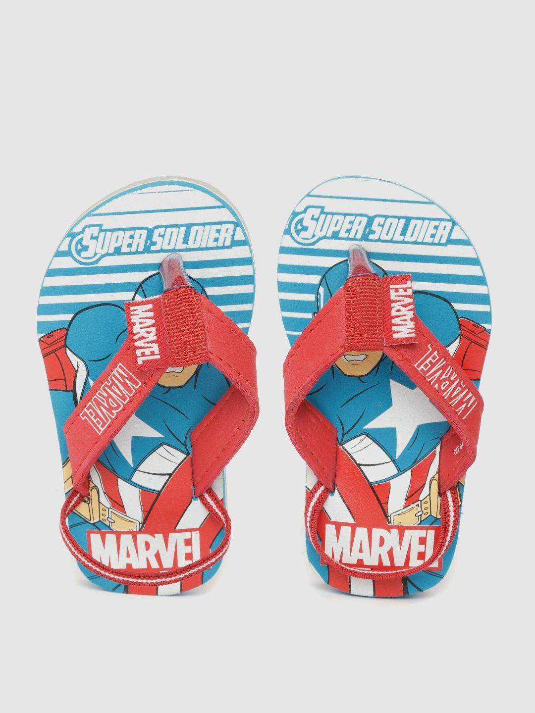 toothless boys red & blue marvel avengers captain america printed thong flip-flops