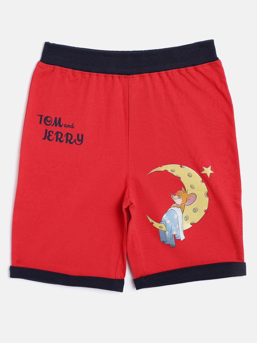 toothless boys red tom & jerry printed toothless shorts