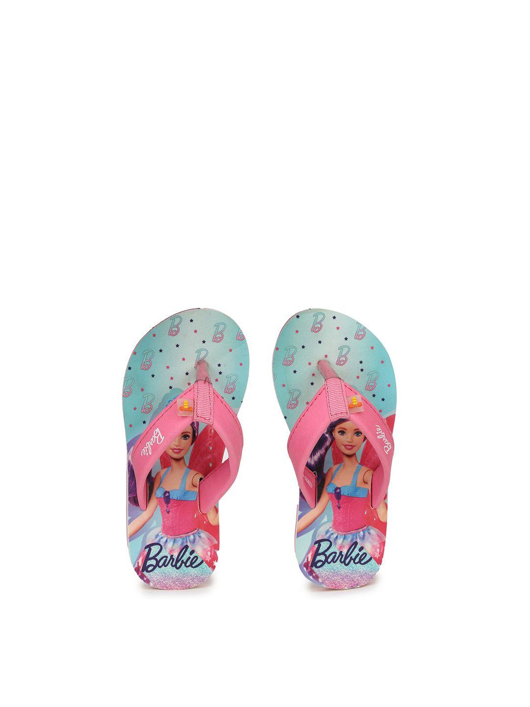 toothless girls barbie printed rubber thong flip-flops