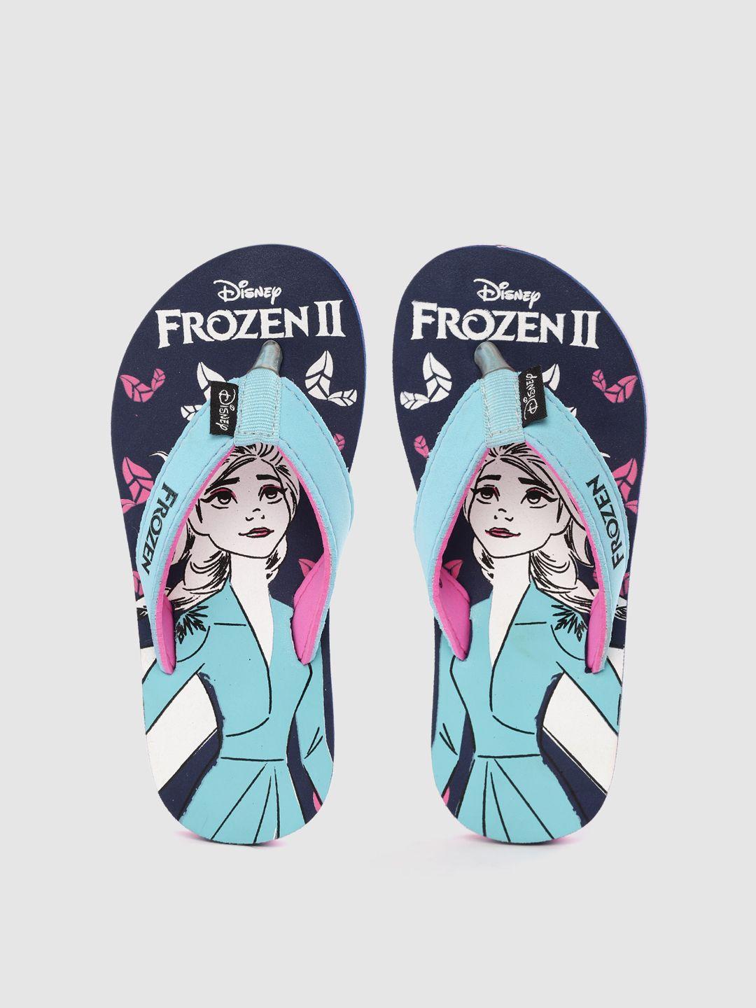 toothless girls blue frozen printed rubber thong flip-flops