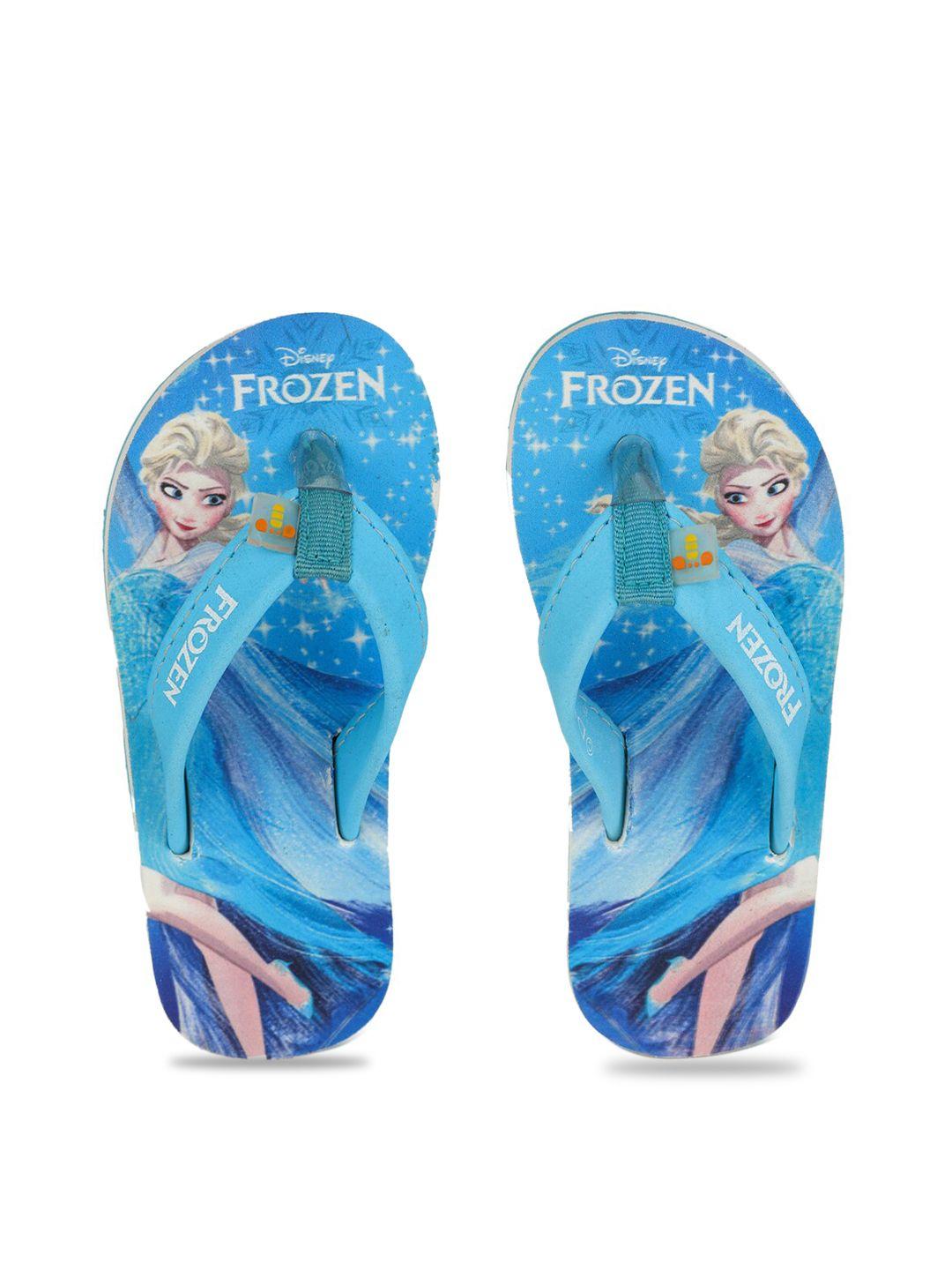 toothless girls blue frozen printed thong flip-flops