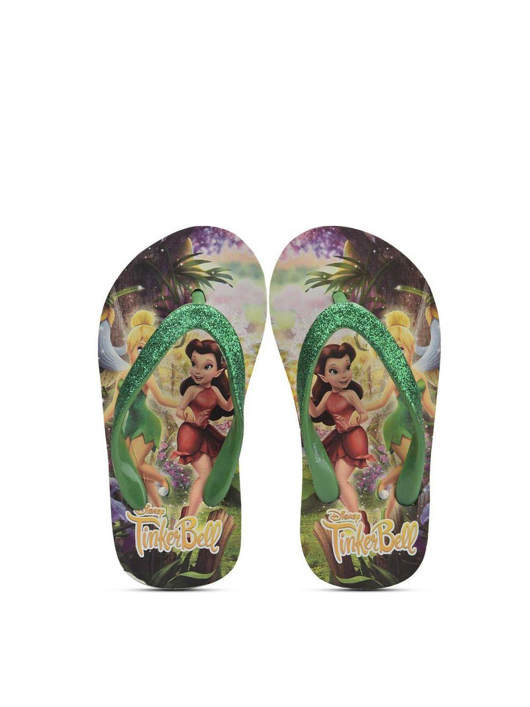 toothless girls green & white printed rubber thong flip-flops