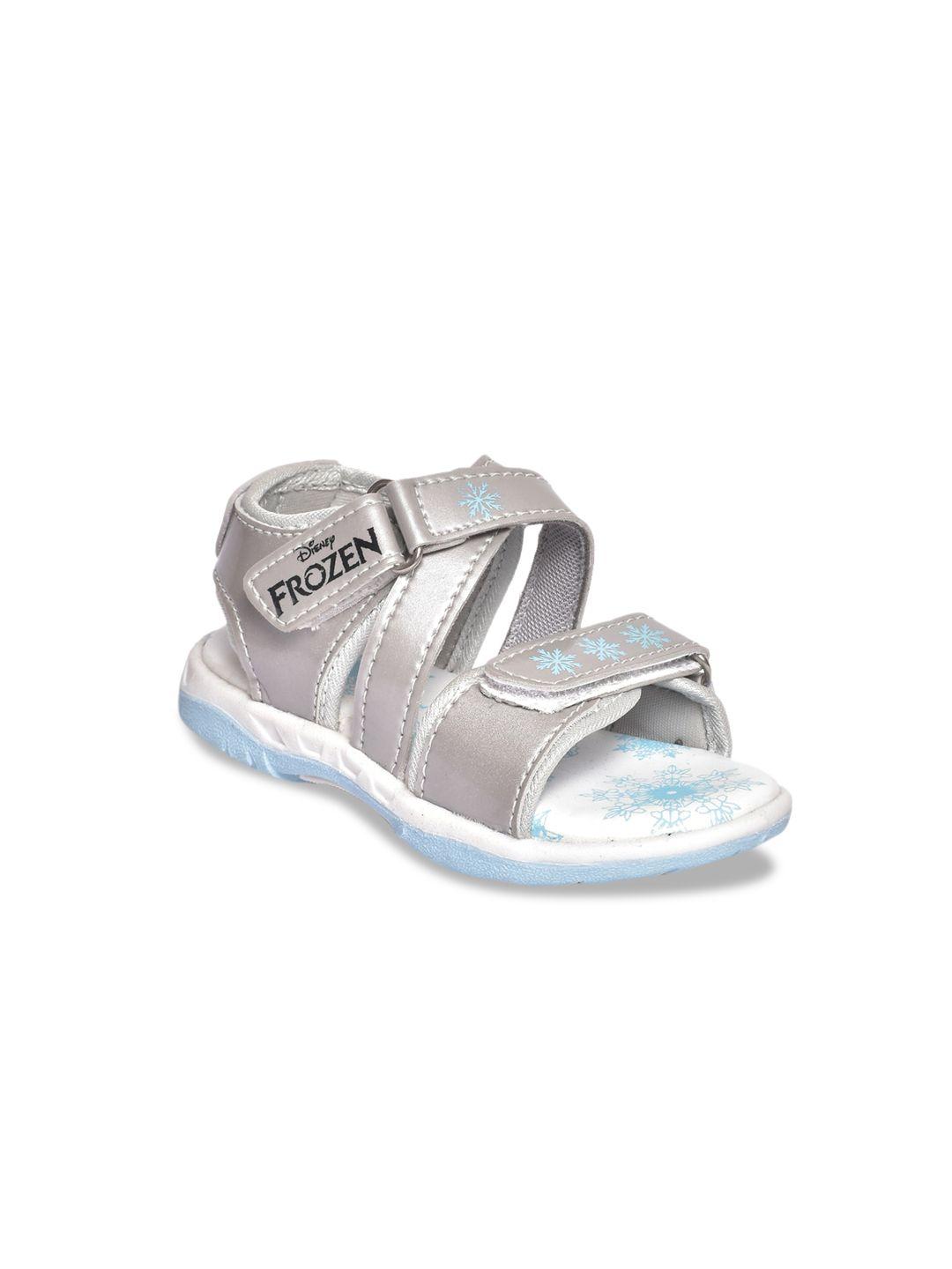 toothless girls grey & blue printed sports sandals