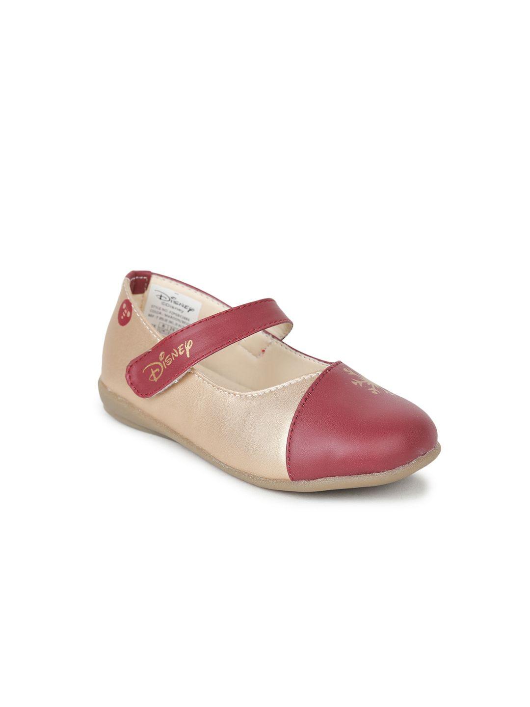 toothless girls maroon & beige colourblocked ballerinas flats