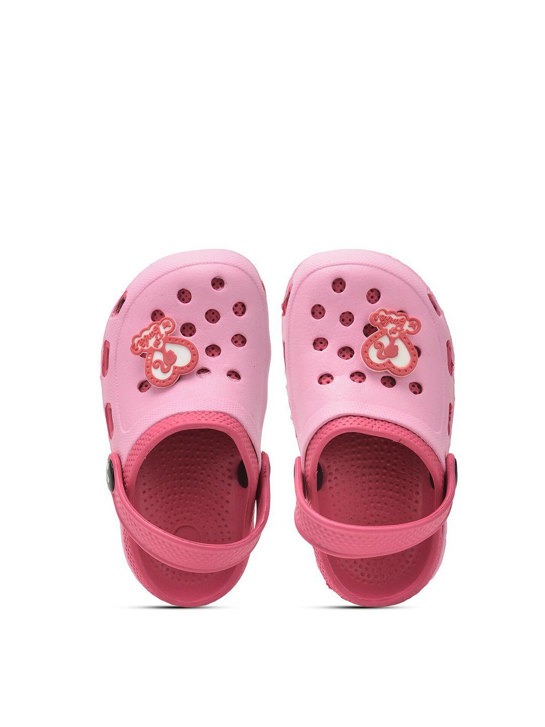 toothless girls pink & white rubber clogs